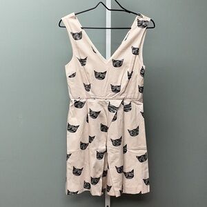 BOLO Leah Reena Goren Cream Sleeveless Cat Dress. 
Anthropologie Feline Dress.